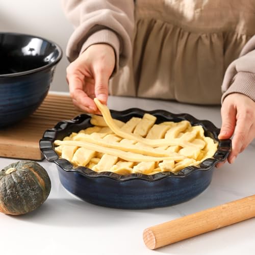 Ceramic Pie Pan for Baking 9 inch