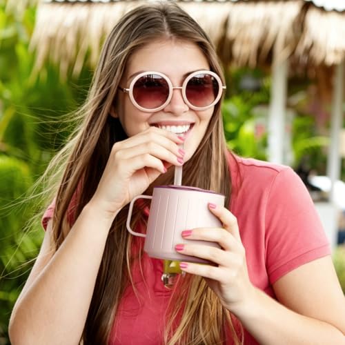 14 oz Insulated Coffee Mug with Lid and Straw