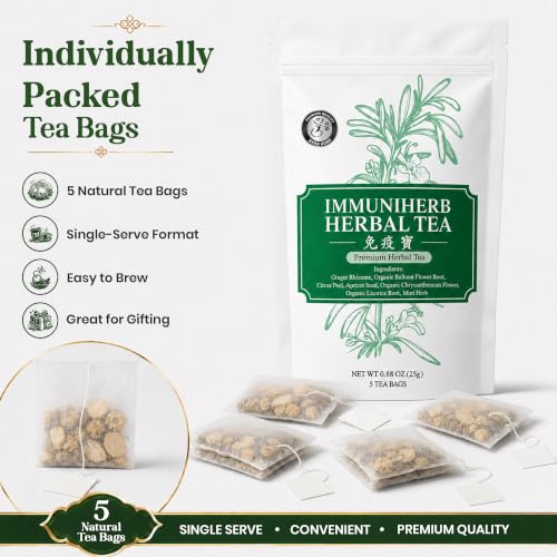 Immune Defense & Respiratory Comfort Traditional Chinese Herbal Tea for Modern Wellness (5 Count)