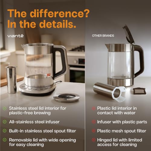 Viante Alba Electric Tea Kettle With Infuser
