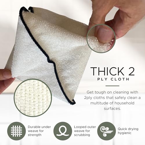Dishcloths Kitchen Dishrag Cleaning Scrub Reusable 6pk 6x7in (6 Count)