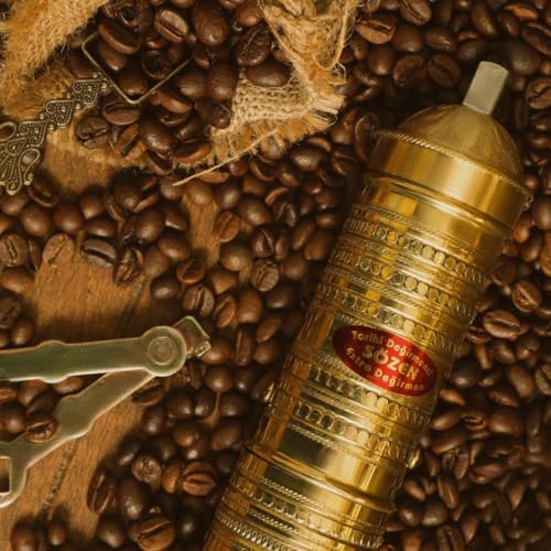 Sozen Hammered 9" Manual Coffee Grinder Brass