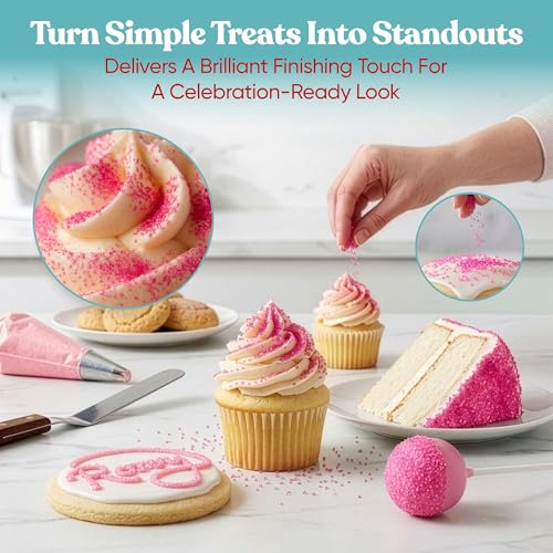 Pink Sanding Sugar for Baking & Cookie Decorating (5 Ounce)
