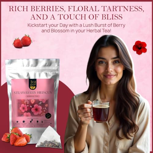 Strawberry Hibiscus Herbal Tea Loose Leaf 100gm (3.53 Ounce)