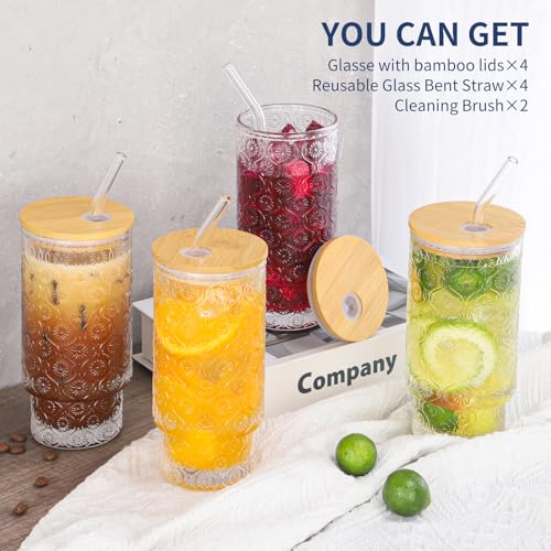 16 Oz Glass Cups Set of 4 (4 Count)
