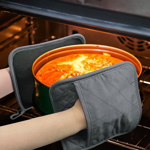 2Pcs Cotton and Neoprene Oven Pads Pot Holders with Pocket 8"x8.5" Dual (2 Count)