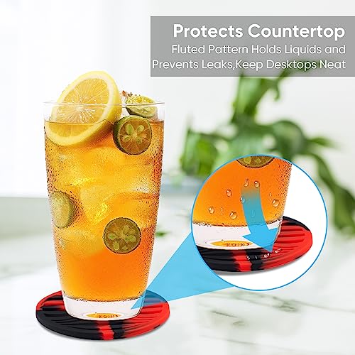 6 Pack Drink Coasters with Holder Non