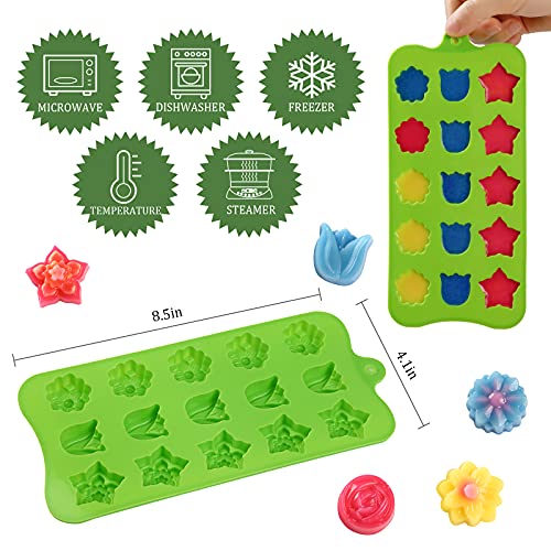 Flower Shape Chocolate Candy Molds Set (6 Count)