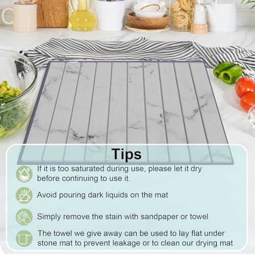 Stone Dish Drying Mat for Kitchen Counter