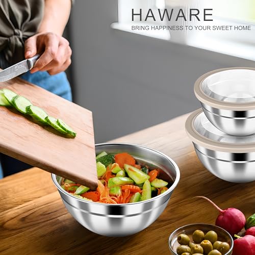 Mixing Bowls with Clear Airtight Lids (6 Count)