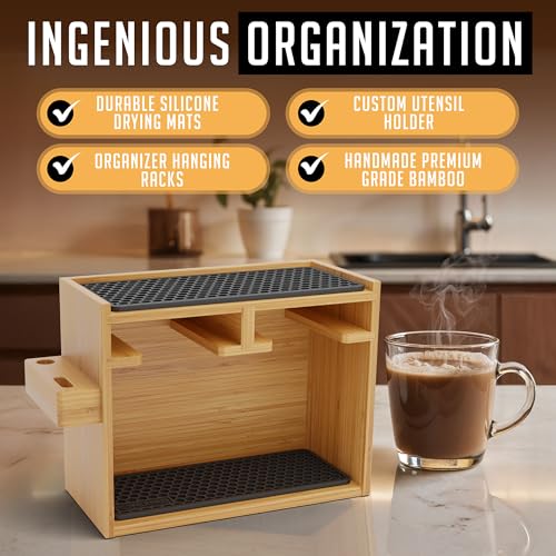 Organizer Stand for AeroPress Bamboo Coffee Caddy Original Black