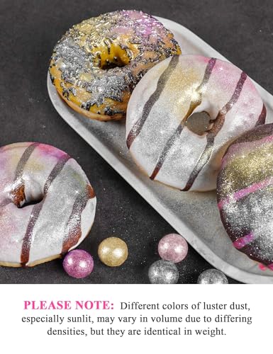 4 Bottles Edible Luster Dust Glitter Powder Fancy Metallic Sprinkles