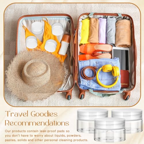 4 Pcs Plastic Jars Wide Mouth with Lids (4 Count)
