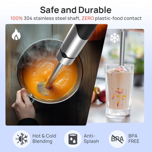7-in-1 Immersion Blender Handheld Max 1100W, Trigger Speed Control