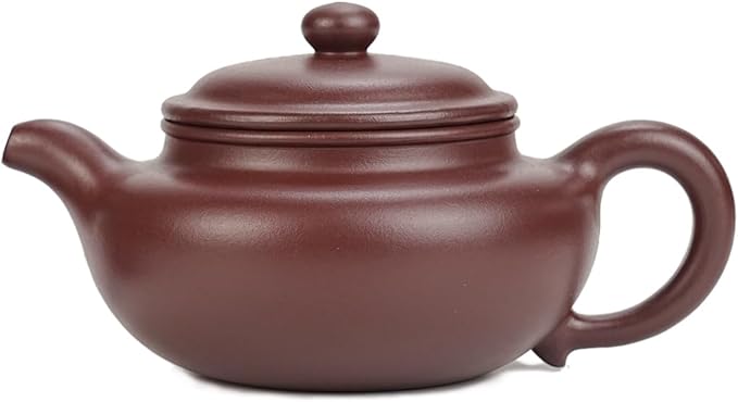 Fine Zisha Teapot Series,Chinese Genuine Handmade Yixing Purple Clay Tea Pot 12.8 Oz,Infuse Brew Kungfu Tea Maker -Fanggu Teapot
