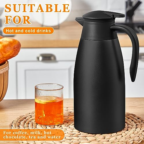 2 Pcs Thermal Coffee Carafe Insulated Stainless Steel Coffee Carafe for Hot Liquid Vacuum Thermal Pot Creamer Pitcher Dispenser with Brushes Keeping Hot Water Milk (2 Count)