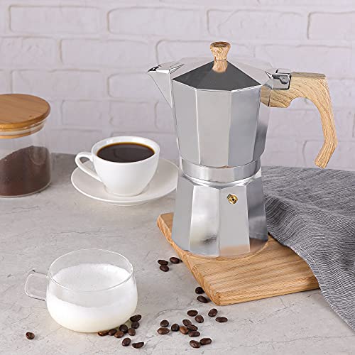 Stovetop Espresso Maker Aluminum Moka Pot 9 Espresso Cup