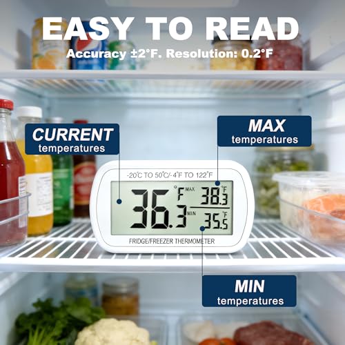 Waterproof Refrigerator Fridge Thermometer (2 Count)