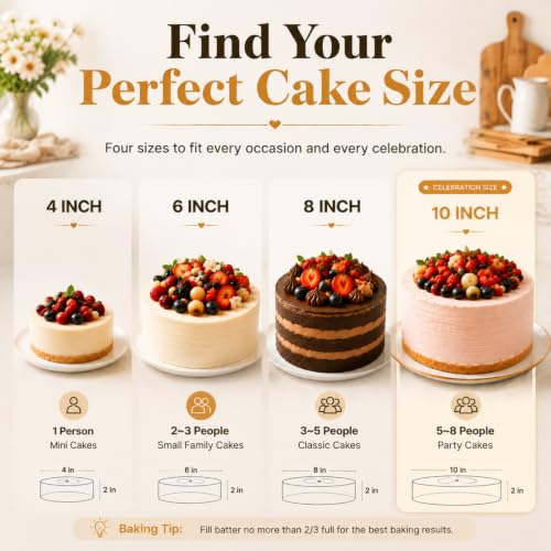 10 Inch Round Cake Pan with Stainless Steel Frame