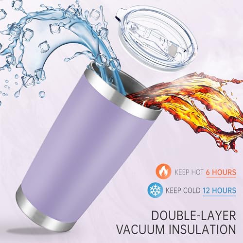 20 oz Tumblers Bulk Stainless Steel Tumbler with Lid (6 Count)