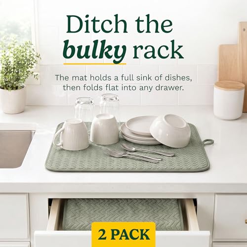 Cuisinart Dish Drying Mat for Kitchen Counter (2 Count)