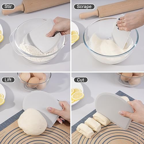 Flexible Curved Edge Silicone Bowl Scraper Dough Scraper Baking Bread
