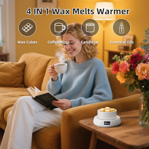 Coffee Mug Warmer for Desk Timer Candle Warmer Lamp Scented Wax Melt Melter