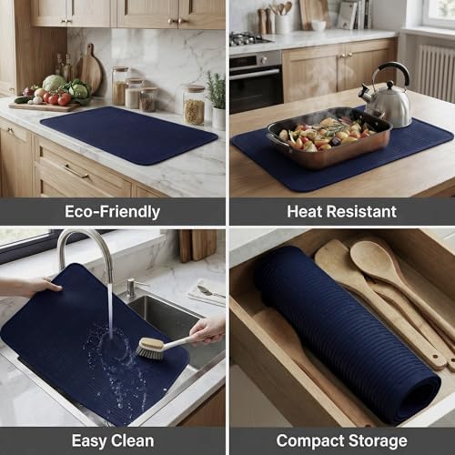 Silicone Dish Drying Mat for Multiple Usage