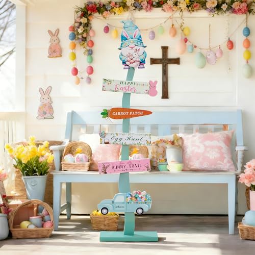 42.9inch Happy Easter Welcome Wooden Porch Sign