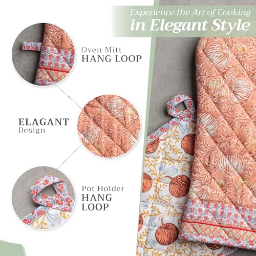 100% Cotton Oven Mitt & Pot Holder Set (2 Count)