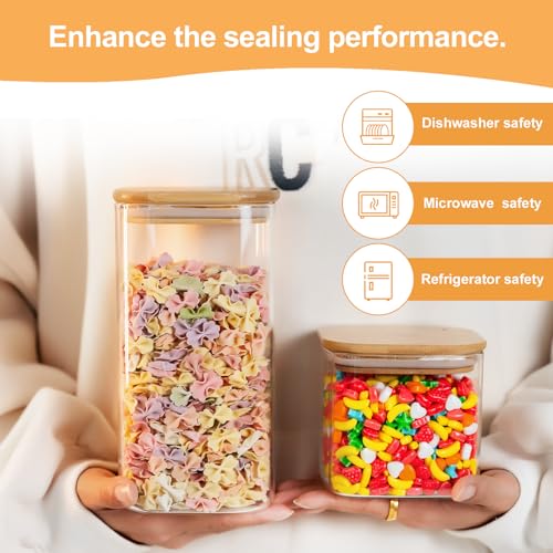 6 Pack Glass Food Storage Jars Set (6 Count)