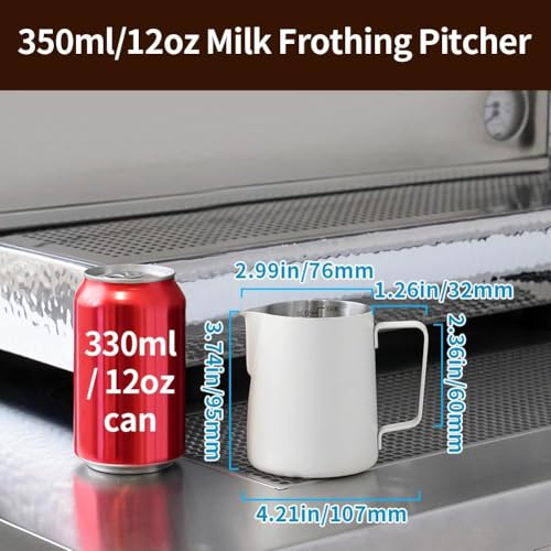 12oz Milk Frothing Pitcher Stainless Steel Espresso Steaming Jug