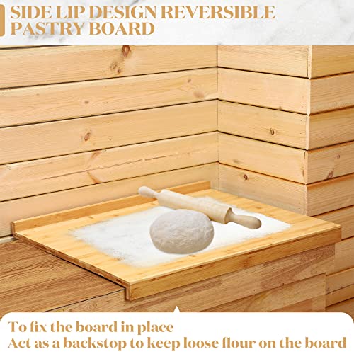 Extra Large Wooden Pastry Board 24 x 22.8 Inch Dough Rolling Board