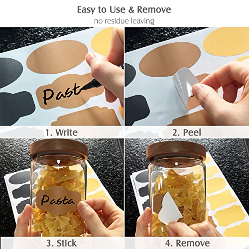 108pcs Colored Chalkboard Sticker Labels for Jars