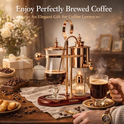 Belgium Royal Family Balance Syphon Unique Gravity Vintage Coffee Maker Vacuum Brewing System Copper 500 ml