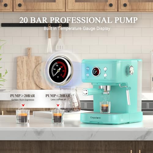EM 04E 20Bar Espresso Machine with Milk Frother Steam 1100W TBlue
