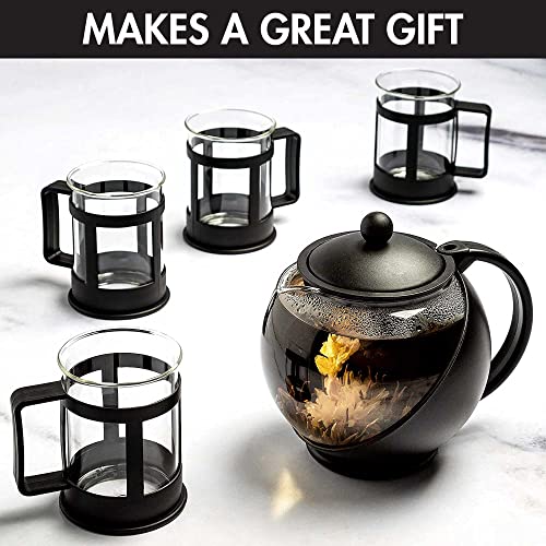 Half Moon Teapot Set with 4 Tea Cups
