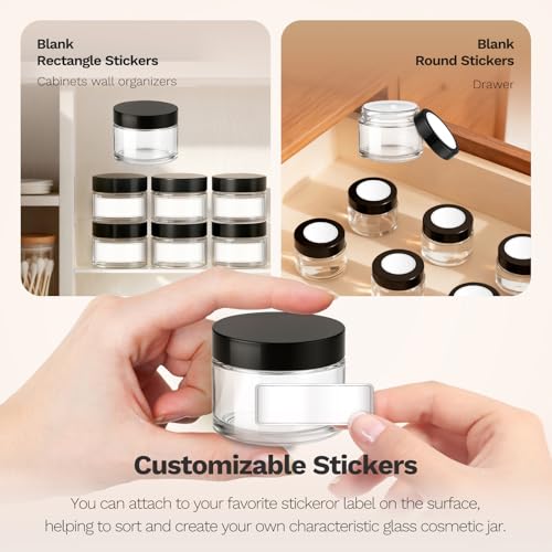2 OZ Glass Jars with Black Lids (70 Count)