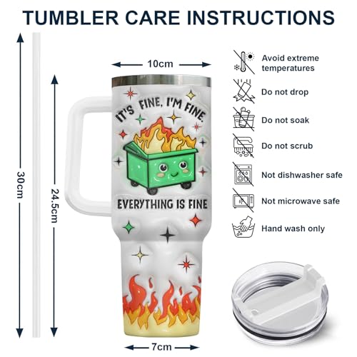Dumpster Fire This Little 40 oz Tumbler with Handle