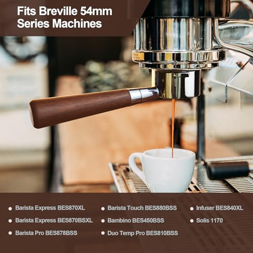 54 mm Bottomless Portafilter Compatible with Breville Barista BES870XL