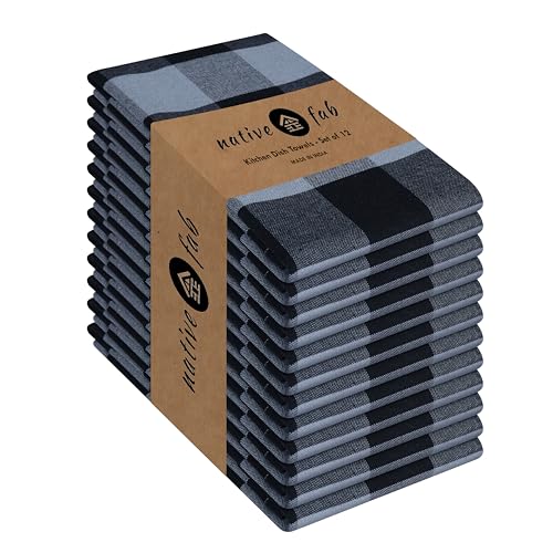12 Pack Buffalo Check Kitchen Dish Towels (12 Count)