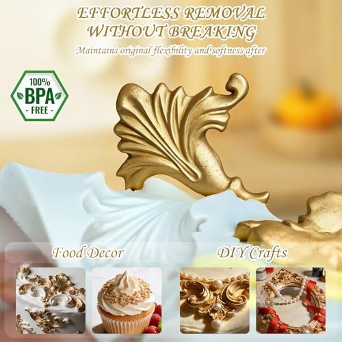 Baroque Style Silicone Molds Curlicues Scroll 3D Border for Clay Fondant Chocolate Sugar Craft Decor