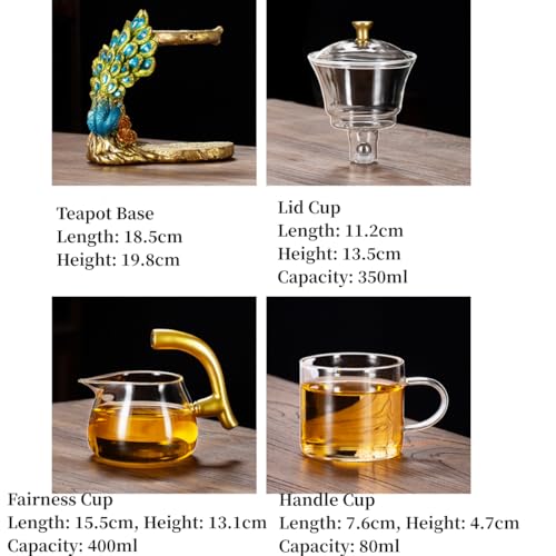 Glass Teapot Set with Infuser Semi Automatic Tea Set Lazy Kungfu Attraction Drip Rotating Magic Teapot Set