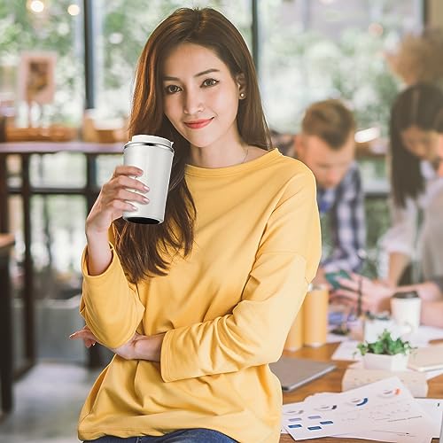 4 Pcs 13 oz Travel Coffee Mug Insulated Reusable Coffee Cups with Leakproof Lid Stainless Steel Portable Tumbler for Keep Hot or Ice Milk Tea
