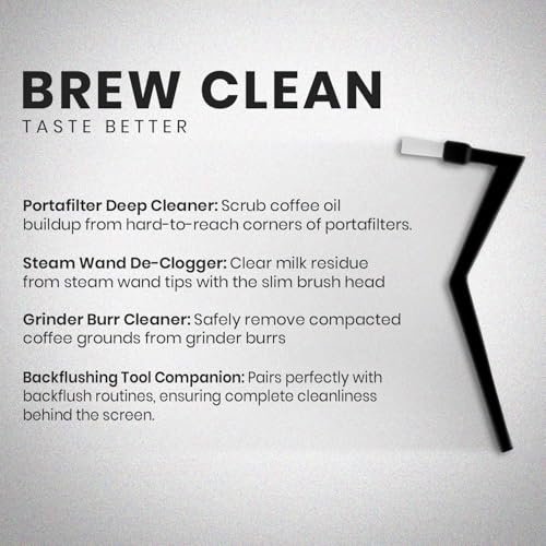 7 Inch Zig Zag Espresso Machine Group Brush for Barista Cleaning