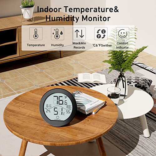 Indoor Digital Hygrometer Thermometer for Room Temperature Humidity Meter (2 Count)