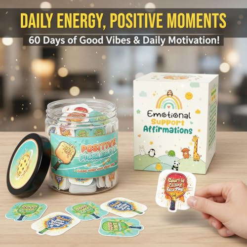 Positive Pickleball Jar With 60 Affirmation Cards