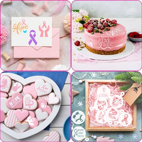36pcs Breast Cancer Awareness Cookie Stencils for Baking Party (36 Count)