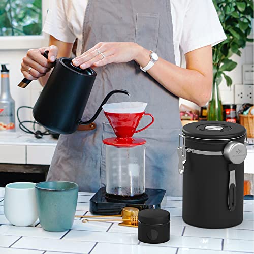Coffee canister set for ground coffee with Date Tracker Travel Coffee jar