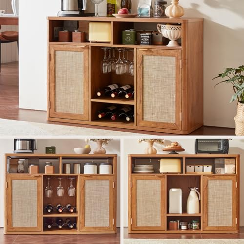 Rattan Wine Bar Cabinet with 2 Doors